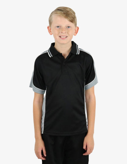 Be Seen Kids Polo Shirt With Striped Collar (BSP16K)-Clearance