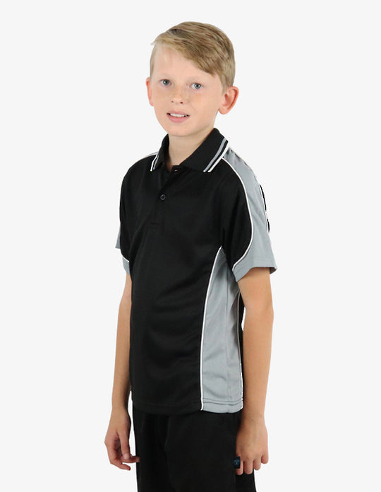 Be Seen Kids Polo Shirt With Striped Collar (BSP16K)-Clearance