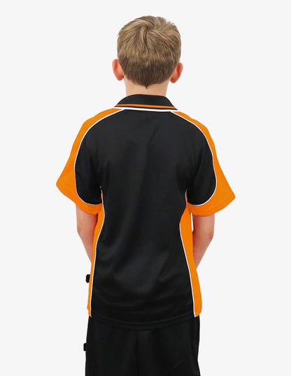 Be Seen Kids Polo Shirt With Striped Collar (BSP16K)-Clearance