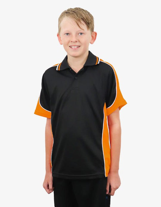Be Seen Kids Polo Shirt With Striped Collar (BSP16K)-Clearance