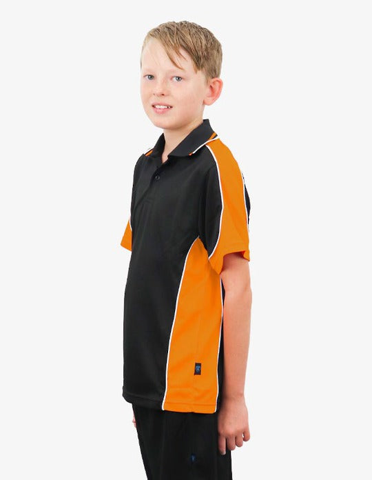 Be Seen Kids Polo Shirt With Striped Collar (BSP16K)-Clearance