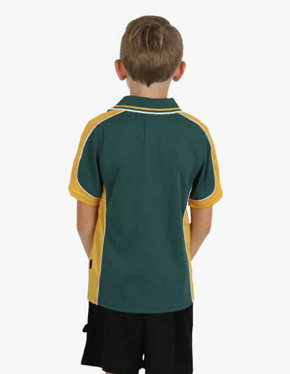 Be Seen Kids Polo Shirt With Striped Collar (BSP16K)-Clearance