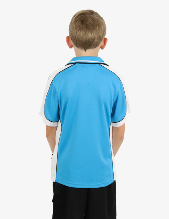 Be Seen Kids Polo Shirt With Striped Collar (BSP16K)-Clearance