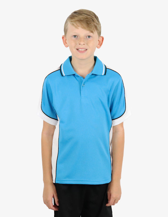 Be Seen Kids Polo Shirt With Striped Collar (BSP16K)-Clearance