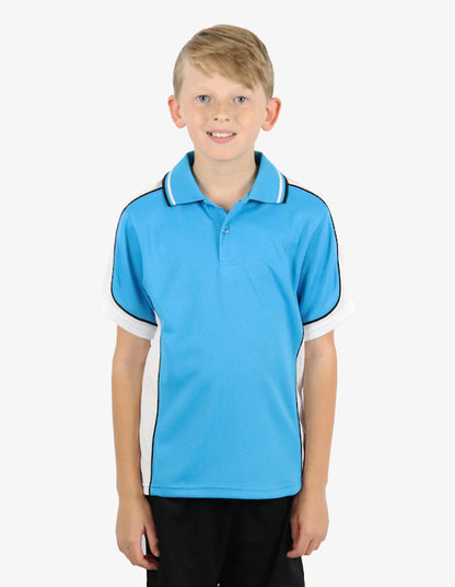 Be Seen Kids Polo Shirt With Striped Collar (BSP16K)-Clearance