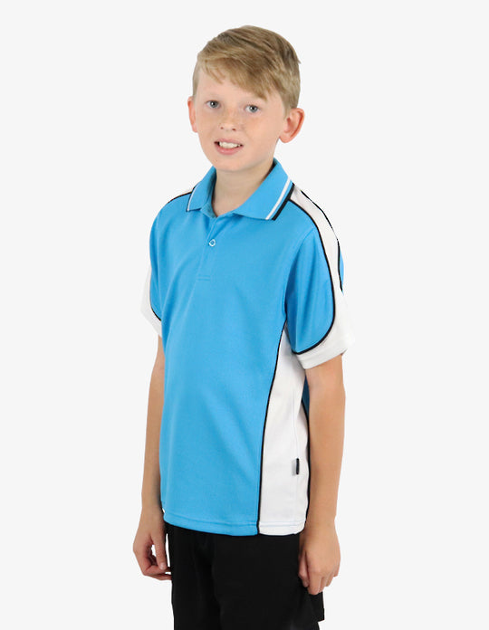 Be Seen Kids Polo Shirt With Striped Collar (BSP16K)-Clearance