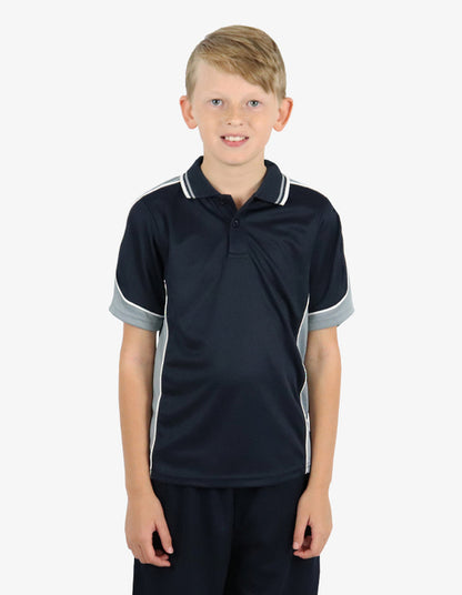 Be Seen Kids Polo Shirt With Striped Collar (BSP16K)-Clearance