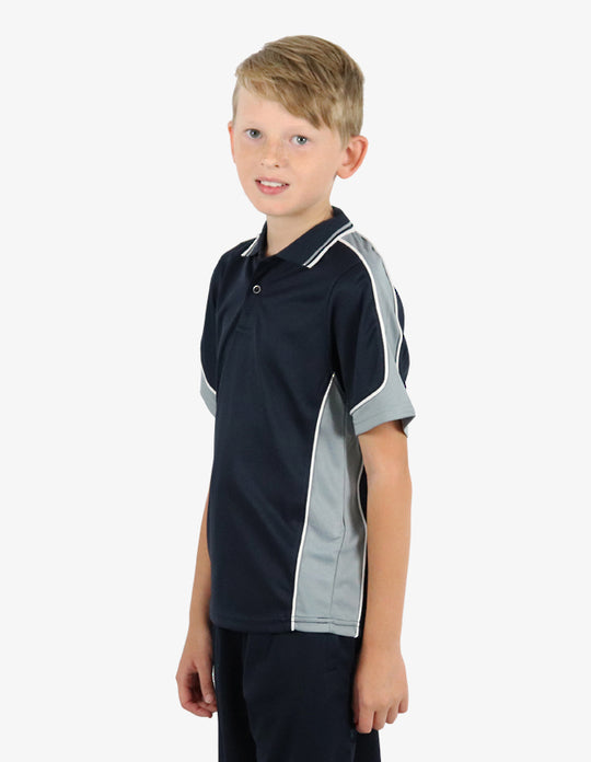 Be Seen Kids Polo Shirt With Striped Collar (BSP16K)-Clearance