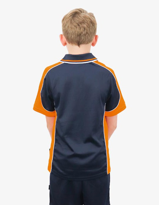 Be Seen Kids Polo Shirt With Striped Collar (BSP16K)-Clearance