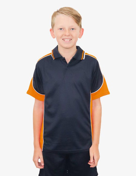 Be Seen Kids Polo Shirt With Striped Collar (BSP16K)-Clearance