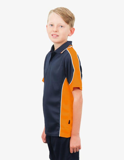 Be Seen Kids Polo Shirt With Striped Collar (BSP16K)-Clearance