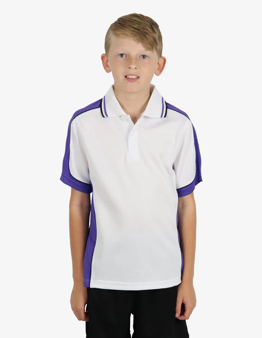 Be Seen Kids Polo Shirt With Striped Collar (BSP16K)-Clearance