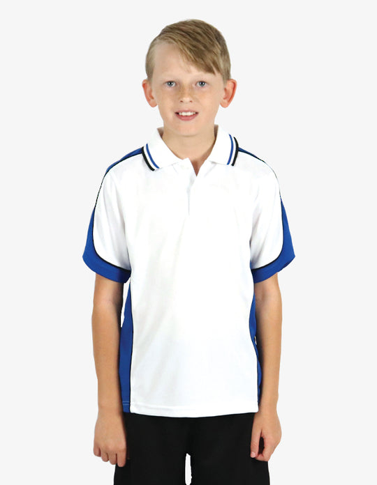 Be Seen Kids Polo Shirt With Striped Collar (BSP16K)-Clearance