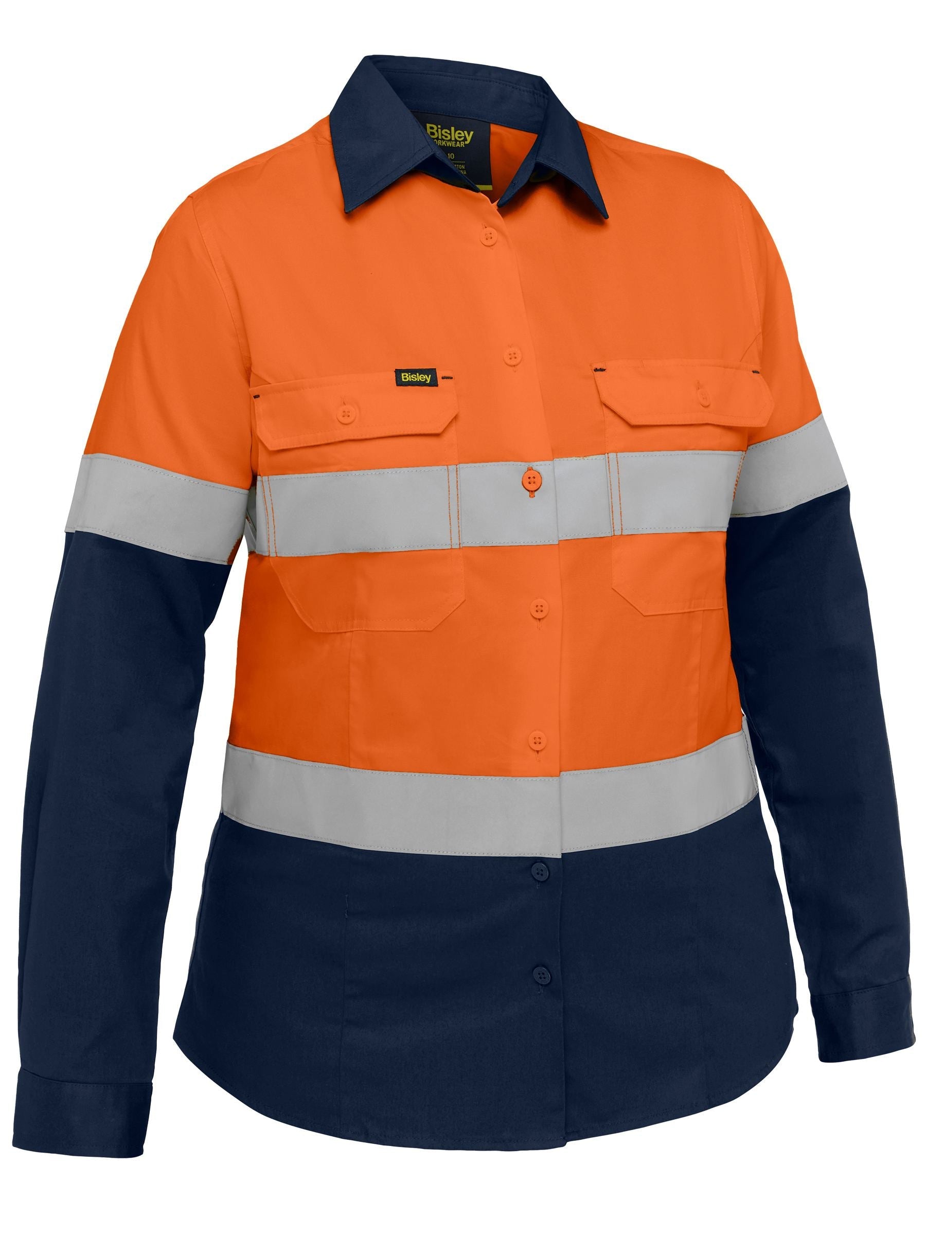 Bisley Industrial Women's Taped Hi Vis Cool Lightweight Vented Shirt (BL6390T)