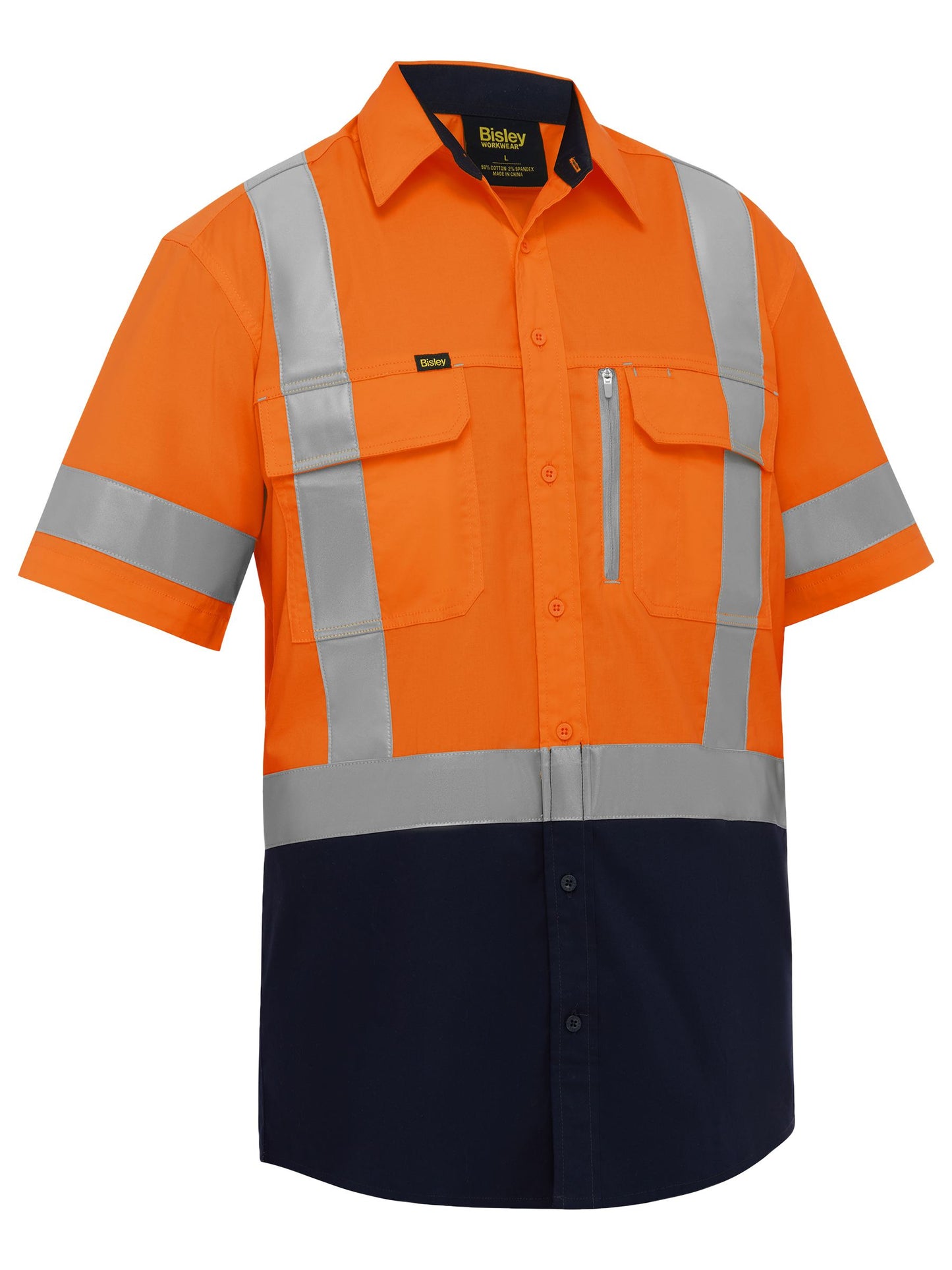 Bisley X Taped Hi Vis Stretch Cotton Shirt (BS1176XT)