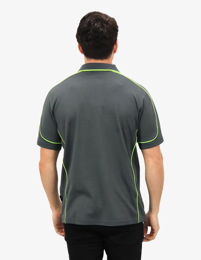 Be Seen Men's Polo Shirt With Contrast Piping (BSP09)