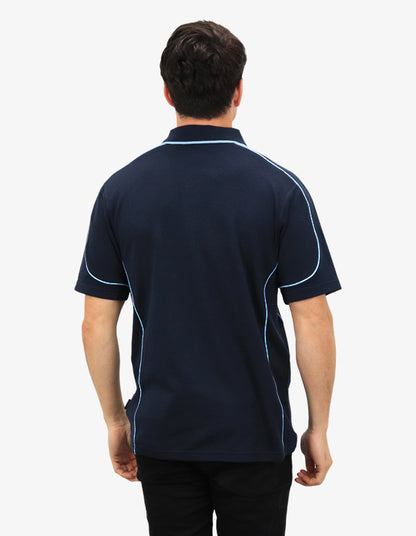 Be Seen Men's Polo Shirt With Contrast Piping (BSP09)