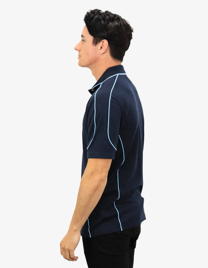 Be Seen Men's Polo Shirt With Contrast Piping (BSP09)