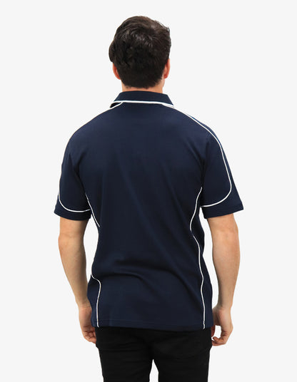 Be Seen Men's Polo Shirt With Contrast Piping (BSP09)
