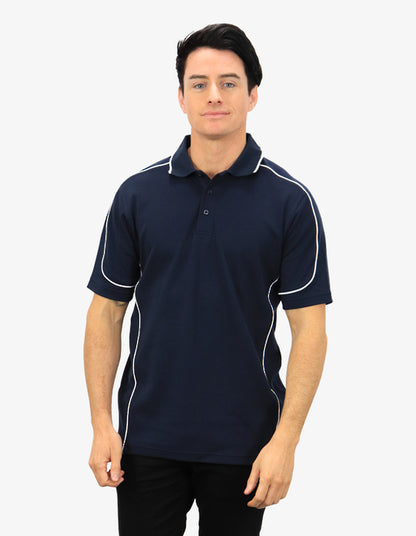 Be Seen Men's Polo Shirt With Contrast Piping (BSP09)