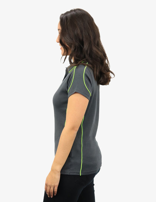 Be Seen Ladies Polo Shirt With Contrast Piping (BSP09L)
