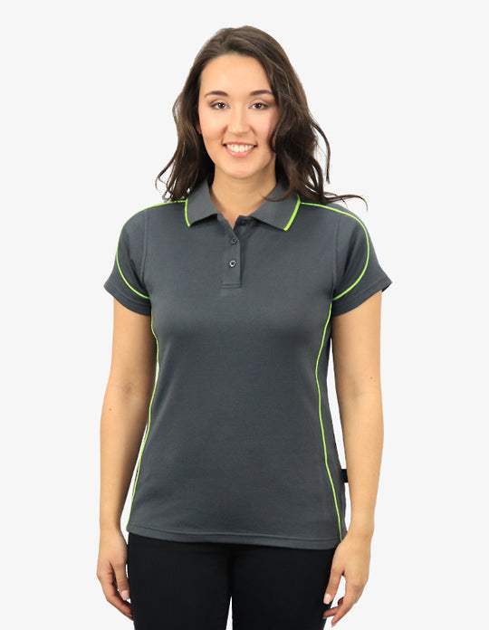 Be Seen Ladies Polo Shirt With Contrast Piping (BSP09L)