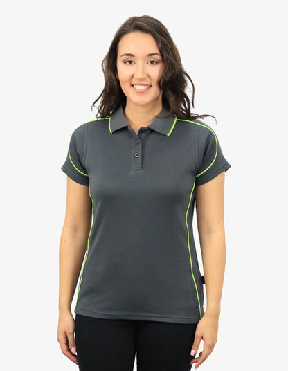 Be Seen Ladies Polo Shirt With Contrast Piping (BSP09L)