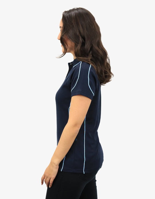 Be Seen Ladies Polo Shirt With Contrast Piping (BSP09L)