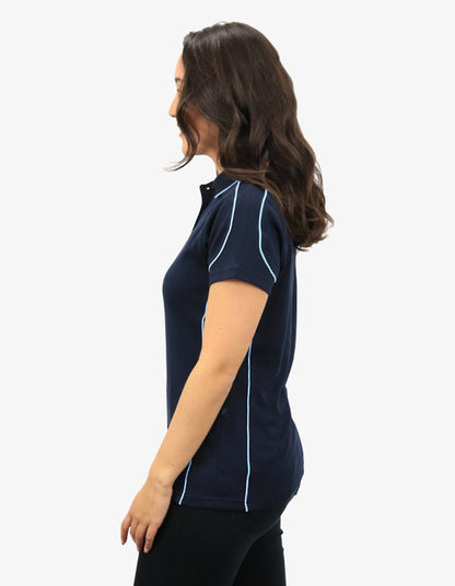 Be Seen Ladies Polo Shirt With Contrast Piping (BSP09L)