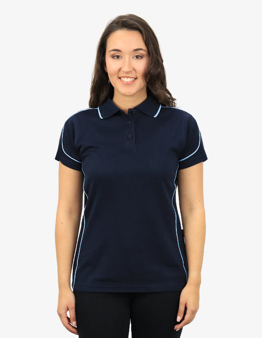 Be Seen Ladies Polo Shirt With Contrast Piping (BSP09L)