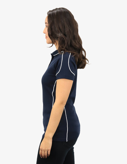Be Seen Ladies Polo Shirt With Contrast Piping (BSP09L)
