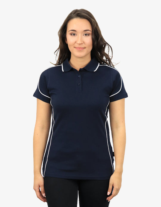 Be Seen Ladies Polo Shirt With Contrast Piping (BSP09L)