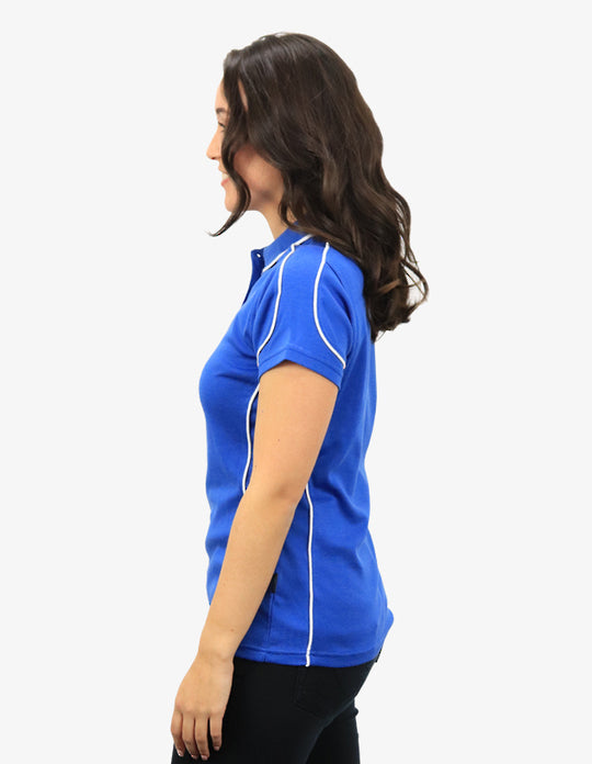 Be Seen Ladies Polo Shirt With Contrast Piping (BSP09L)