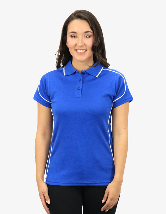 Be Seen Ladies Polo Shirt With Contrast Piping (BSP09L)