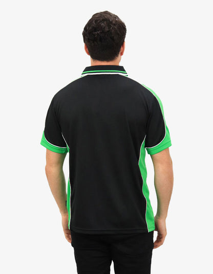 Be Seen Men's Polo Shirt With Striped Collar 1st( 10 Color All Black ) (BSP15)