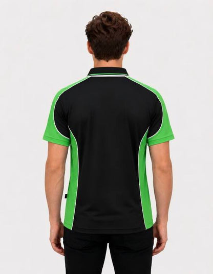 Be Seen Men's Polo Shirt With Striped Collar (BSP15)