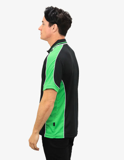 Be Seen Men's Polo Shirt With Striped Collar 1st( 10 Color All Black ) (BSP15)
