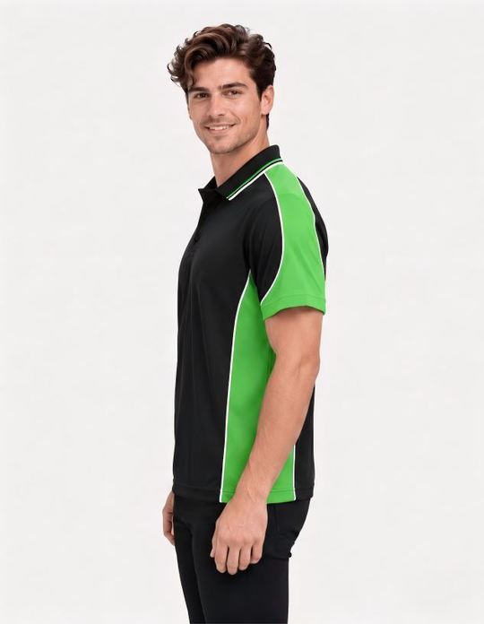 Be Seen Men's Polo Shirt With Striped Collar (BSP15)