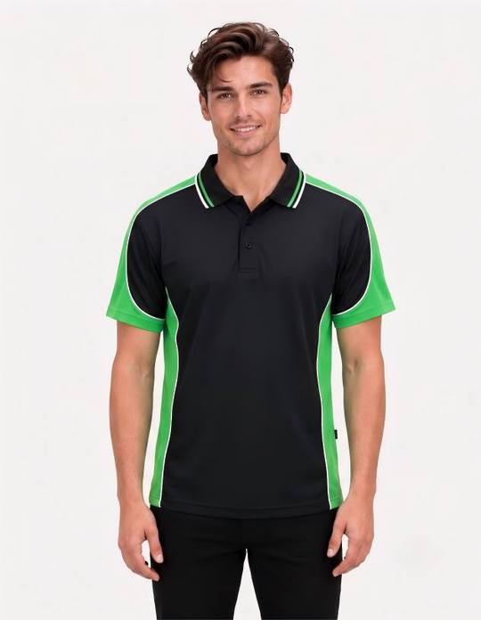 Be Seen Men's Polo Shirt With Striped Collar (BSP15)