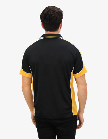 Be Seen Men's Polo Shirt With Striped Collar 1st( 10 Color All Black ) (BSP15)