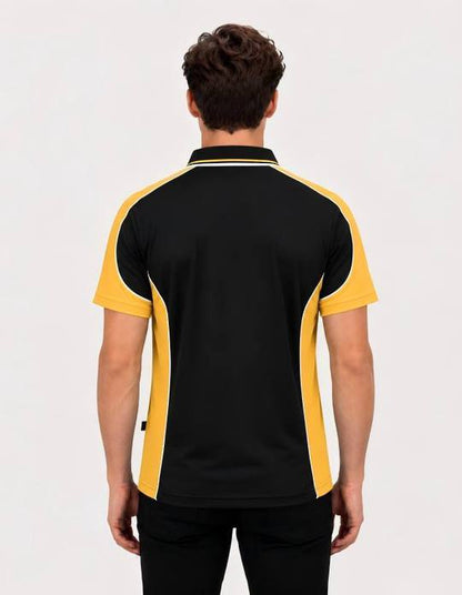 Be Seen Men's Polo Shirt With Striped Collar (BSP15)