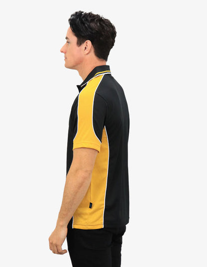 Be Seen Men's Polo Shirt With Striped Collar 1st( 10 Color All Black ) (BSP15)