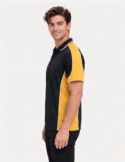 Be Seen Men's Polo Shirt With Striped Collar (BSP15)