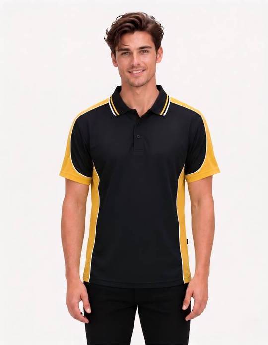 Be Seen Men's Polo Shirt With Striped Collar (BSP15)