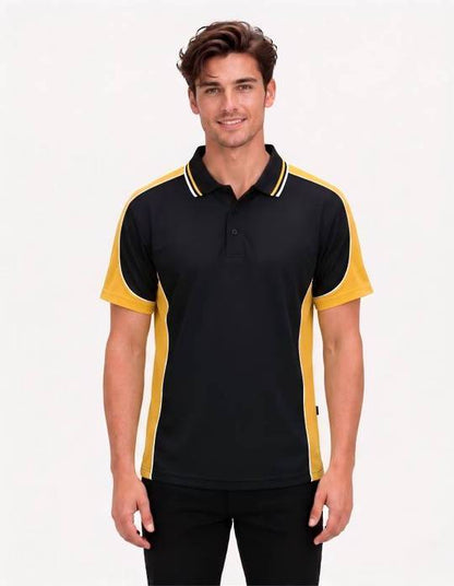 Be Seen Men's Polo Shirt With Striped Collar (BSP15)