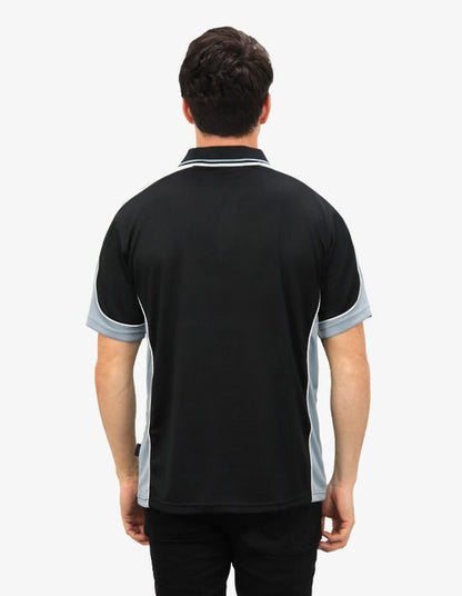 Be Seen Men's Polo Shirt With Striped Collar 1st( 10 Color All Black ) (BSP15)