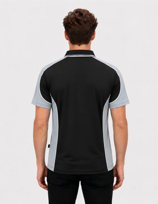 Be Seen Men's Polo Shirt With Striped Collar (BSP15)