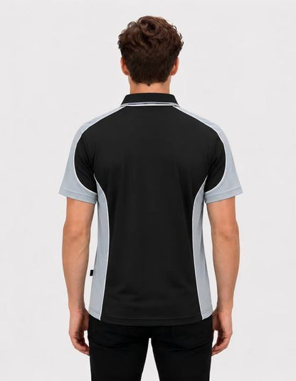 Be Seen Men's Polo Shirt With Striped Collar (BSP15)