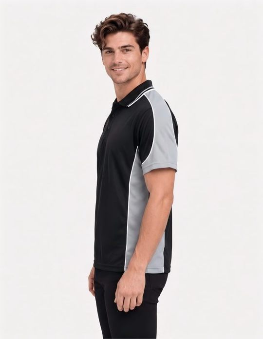 Be Seen Men's Polo Shirt With Striped Collar (BSP15)