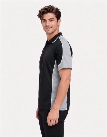 Be Seen Men's Polo Shirt With Striped Collar (BSP15)